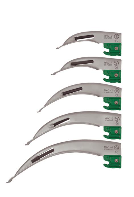 disposable metal fiber optic laryngoscope blade and handle